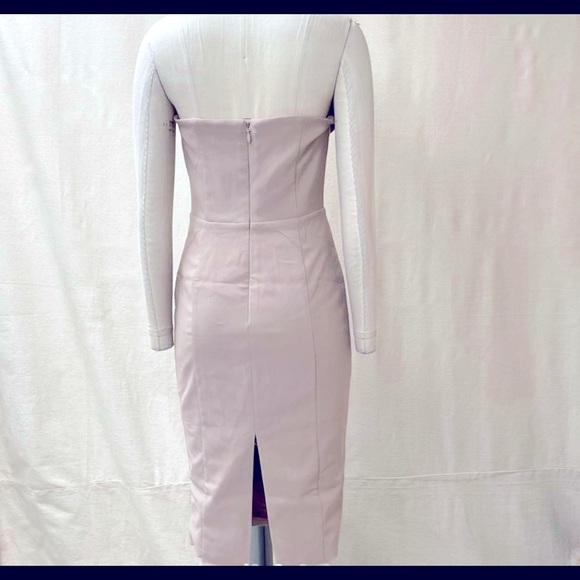 NEW SEASON Lavish Alice cowl front bandeau midi pencil dress in stone - Picture 10 of 11